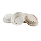 100% Biodegradable sugarcane paper cup cover compostable coffee cup lid