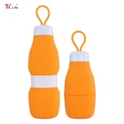 Custom BPA Free Travel Drink Silicon Sports Folding Drinking Silicone Foldable Collapsible Water Bottle