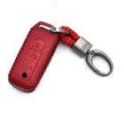 Genuine Leather Motorcycle Key Cover for Honda 2016 PCX 125 150 Keychains Keybag Case 3 Buttons