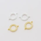 Wholesale jewelry making accessory circle shape linked 925 sterling silver CZ pendant