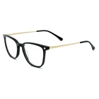Women black classic square acetate optical spectacle frames eyeglasses