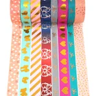 Custom make printed scrapbook holographic washi tape gold foil