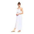 Crochet 2020 Woman Crochet Lace Trim Design Side Slit Tank Maxi Dress