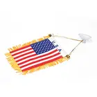 Factory supply america double side advertising mini car window banner exchange flag