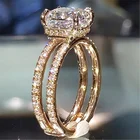 Bow Knot Cubic Zircon Wedding Jewelry Luxury Silver Engagement Ring