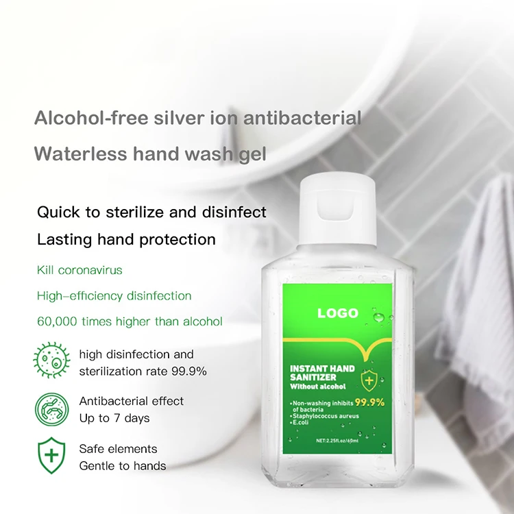 in stock 60ml portable mini waterless hand sanitizer gel without