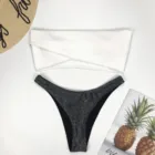 custom fashion white hand crochet beach swimwear women sexy bandage bikini set