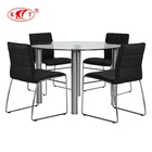 Free sample dining room furniture tempered glass top dining table set wholesale cheap metal frame tables