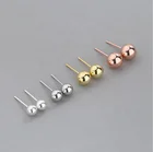 Earrings Rose Gold Say Yes Wholesale 925 Sterling Silver Ball Stud Earrings Rose Gold Plated For Men And Women