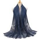 Popular hijab women plain maxi shawl wrap flower muslim soft edges lace scarf hijab