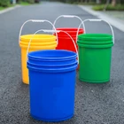 Plastic Spout Plastic 20 Liter 20l White Straight Side Plastic Bucket With Spout And Tap