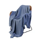 RAWHOUSE 100% Cotton warm soft knitted blanket sofa towels pure solid throws for home decor