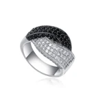 925 Silver Black Zirconia Silver 925 Sterling Silver Rings White And Black Cubic Zirconia Wedding Party Ring