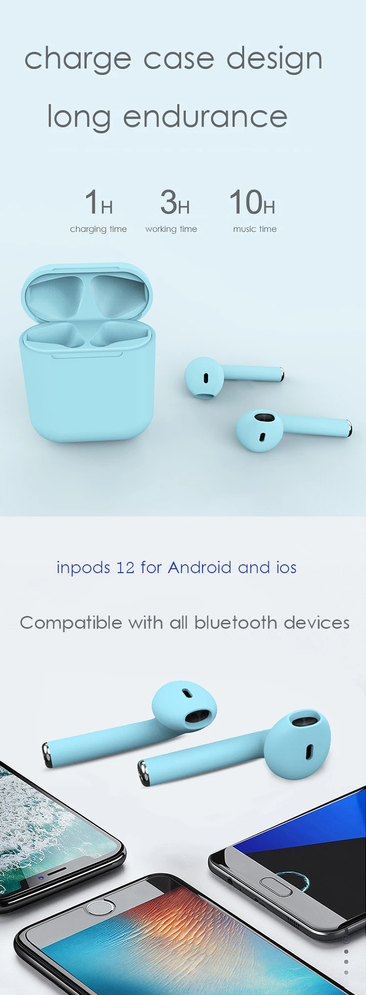 Original Factory Inpods 12 Tws Wireless Bluetooth Earbuds Mini Stereo Sports Earphone Headphones - ANKUX.COM