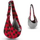 QJMAX Hands Free Reversible Small Dog Cat Sling Carrier Bag Washable Small Pet Shoulder Carrier Tote