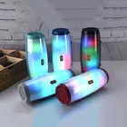 TG 165 Portable Bluetooth Speaker Stereo Leather Column 5 Flash Style LED Subwoofer Wireless Outdoor Music BoxFM Radio TF