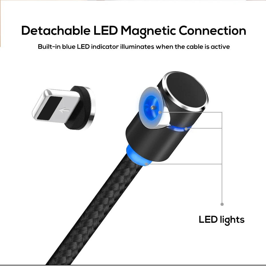 2019 Hot Sale Elbow Magnetic Fast Charging USB Cable Magnet Charger Cable for Mobile Phone - ANKUX.COM