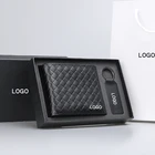 Wallet Gift Custom Logo Rfid Wallet Men Keychain Leather Men Gift Set