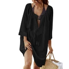 Women 3/4 Sleeve XF024 Swimsuit Bathing Suit Cover Up Swimwear Bikini Beach Short Dress