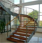 High Quality Wood Stairs stainless steel Round curved Stairs with Staircase Handrail Design