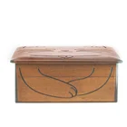Polished handmade floral jewelry ring boxes wooden bracelet packaging