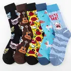 Wholesale unique jacquard skateboard funny happy custom socks men trendy crew funky novelty crazy socks fun
