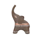 Africa style cartoon small 9.8 inch height khaki polyresin animal sculpture elephant home decor