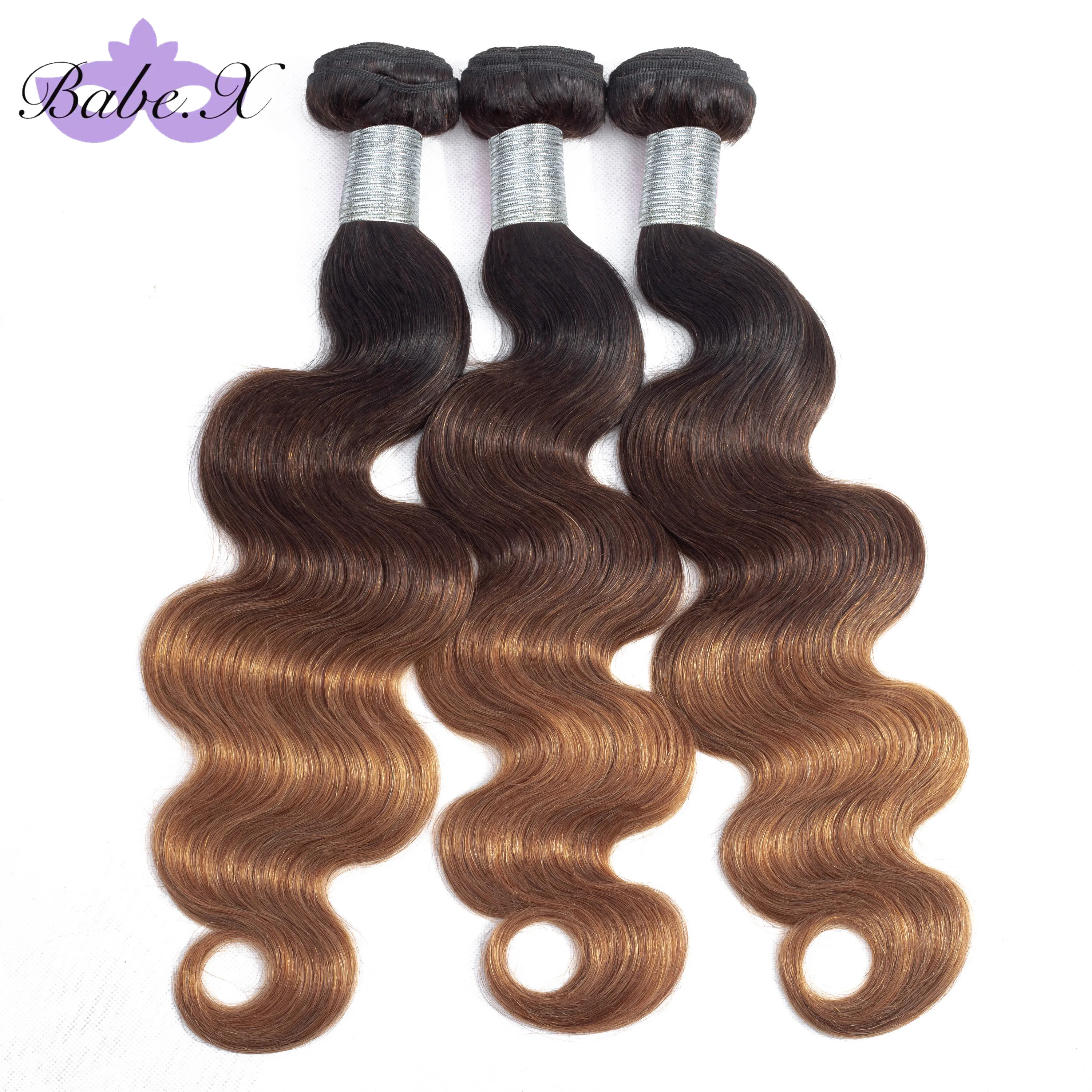 100% raw human hair weave bundles 1b/4/30 body wave raw virgin