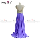 Newest designs rhinestone wedding dress purple fabric for evening mermaid WDP-025
