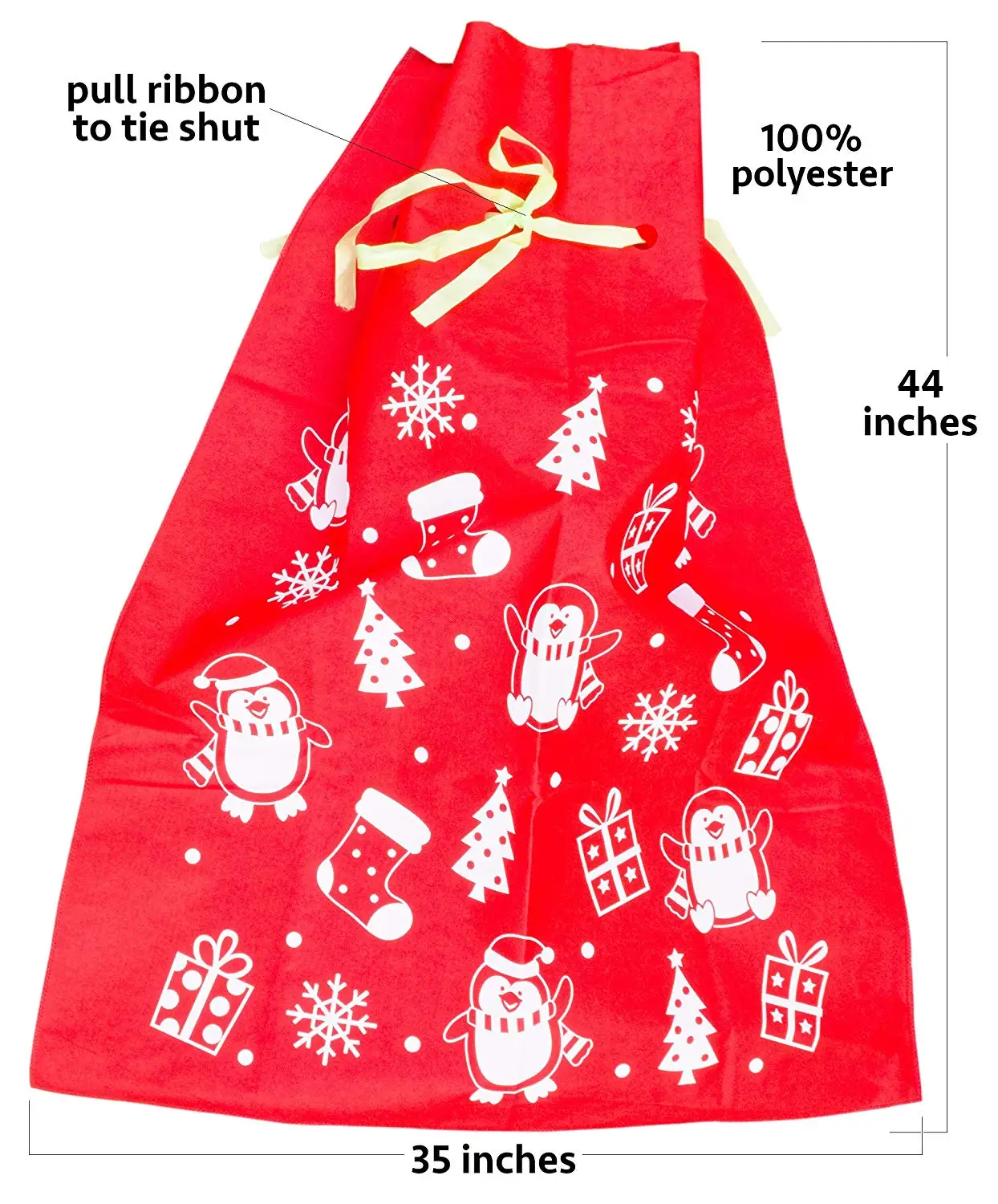 factory price foldable fabric christmas drawstring gift bags