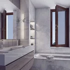 Hurricane-proof aluminum/wood windows with glass for sale