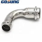 Sanitary pipe reducer CE DN32-25 food grade 90 degree elbow fitting stainless steel pipe fitting
