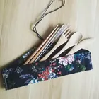 Eco friendly bamboo kitchen utensils cutlery set flatware set