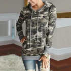 Wholesale women camo hoodie with pockets autumn new women hoodie ladies camouflage hoodie