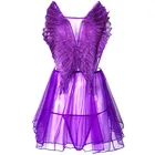 New ladies mesh large butterfly pajamas sexy transparent nude nightdress short nighty design