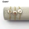 WT-MB113 Hot-sale Natural Pearl Gold Bracelet CZ Pave Star And Heart Pattern Multi Styles Women Charm Bracelet