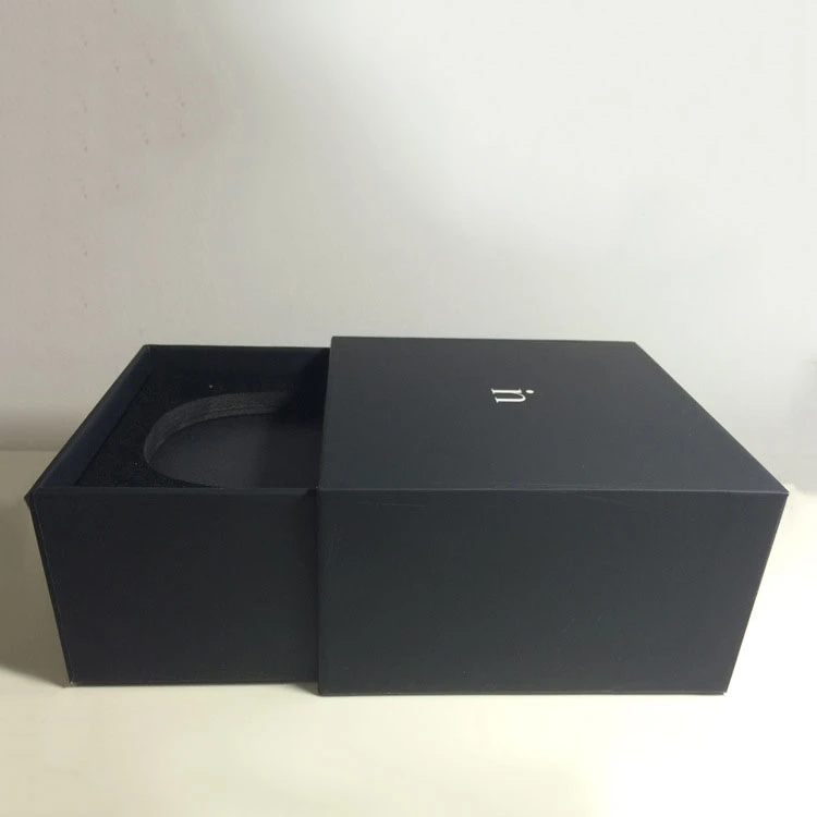 black design custom logo gift paper packaging jewelry box for