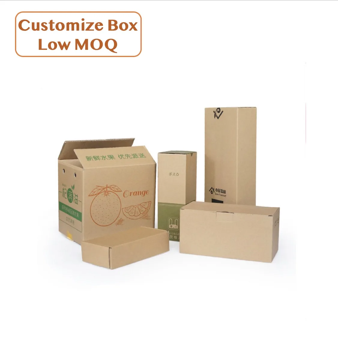 custom logo box packaging fruit carton shipping kraft paper box