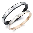 Jewelry 3161 Men Women Man Locking Jewelry Set Solid Stainless Steel Bangle Bracelet