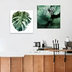 Customized HD Print Art Canvas Nordic Style Green Leaf Wall Picture