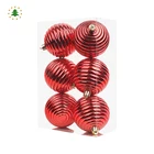 Red Christmas Ornaments Plastic Xmas Ball Custom Made Shatterproof Red Solid Color Plastic Xmas Christmas Ball Ornaments