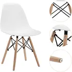 Chairs Legs Wood Design Chair Mid Century Side Dining Chairs Molded Plastic Cover Natural Wood Legs For Sale
