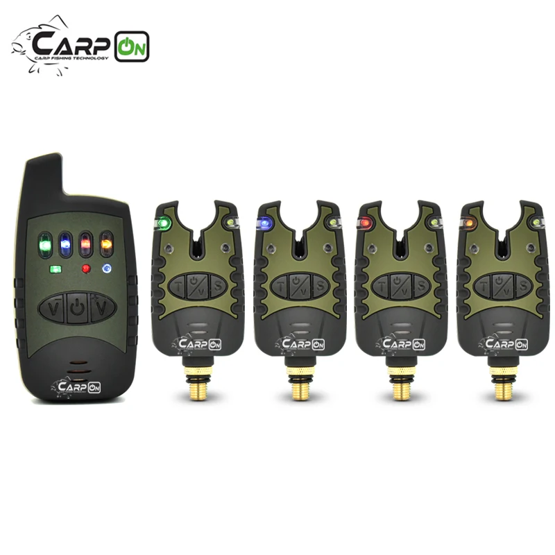 Wireless Waterproof Black Carp Fishing Bite Alarm 4+1 Set manufacture