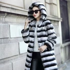 Factory Direct Selling Real Rex Rabbit Fur Long Coat Lady Fur Overcoat