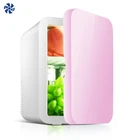 Desktop mini fridge 6-8L Car Mini Fridge Cooler and Warmer box portable mini refrigerator 12v AC DC