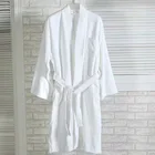 luxury cotton white Hotel bathrobe kimono collar