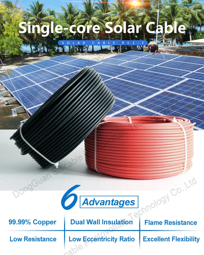 slocable oem&odm en50618 solar cable 1500v double insulation dc