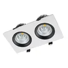 Adjustable aluminum square box cob mini double heads 9W*2 15W*2 COB LED recessed twin spot light