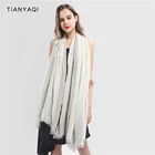 Cashmere Silk Scarf Top Selling Personalized Cashmere Silver Wire Dirty Dye Double Sided Custom Silk Scarf Long