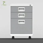 HD018 steel curverd 3-drawer mechanical office round corner mobile pedestal filing cabinet